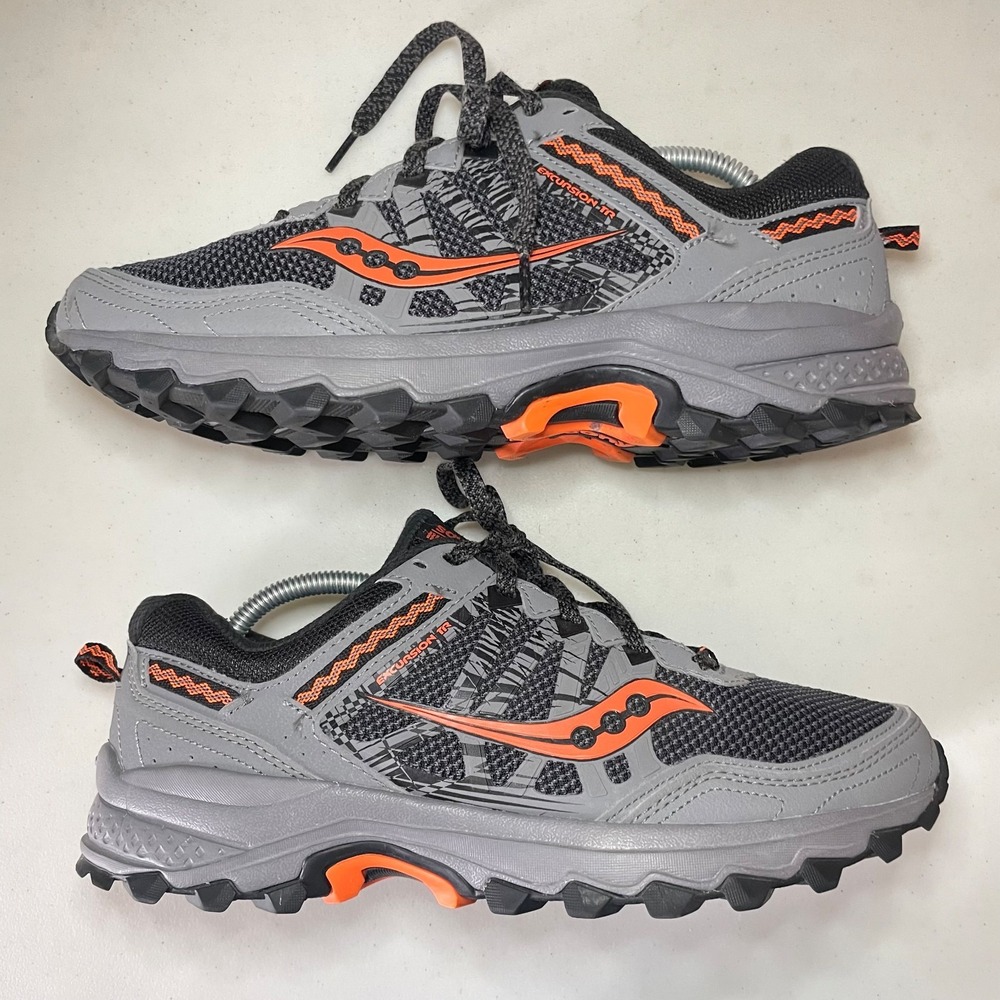 Saucony Excursion TR10 Trail Running Shoes Mens 10 Wide Orange Grey S20452-1